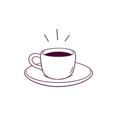 Hand Drawn illustration of coffe cup icon. Doodle Vector Sketch Illustration
