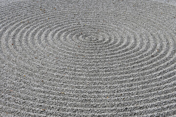 京都市東山区建仁寺 枯山水庭園の丸い砂紋