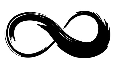 Infinity symbol hand painted with ink brush stroke