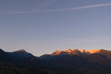 Bulgarian sunrise landscape in Pirin mountains