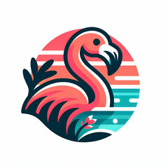 flamingo bird on white background 