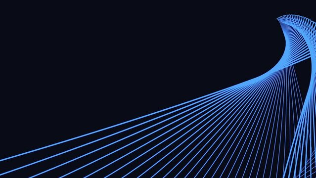 Blue lines animation abstract futuristic technology background with geometric pattern. Seamless looping. 4K footage