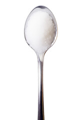 A spoonful of white sugar isolated on transparent background