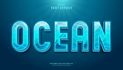 decorative blue ocean editable text effect vector design