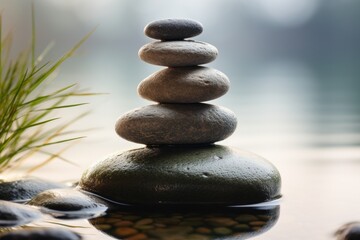 Zen stones with customizable space for text. Copy space