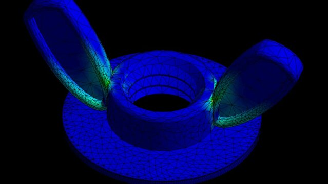 Mechanic simulation engineering - Finite element analysis of displacement and stress of wing nut