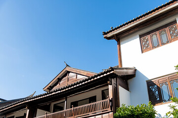 Fototapeta na wymiar Buildings with traditional Chinese architectural style
