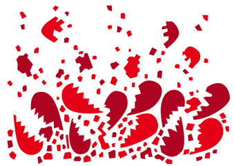 broken heart red pattern design on white background design illustration vector
