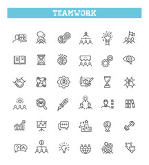 Teamwork Icons. Business teamwork, team building