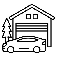 Garage Icon Element For Design