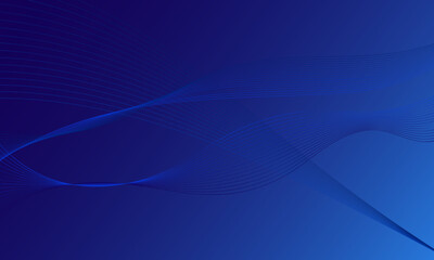 blue business lines wave curves with smooth gradient abstract background
