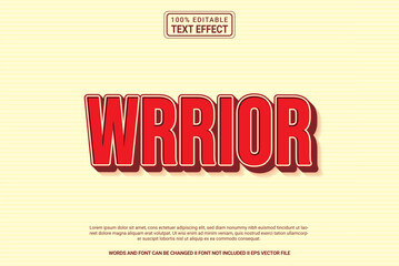 Obraz premium Editable text effect Warrior 3d cartoon template style modern premium vector