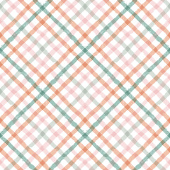 Gingham seamless pattern. Watercolor pastel lines texture for shirts, plaid, tablecloths, clothes, bedding, blankets, makeup wrapping paper. vector checkered summer girly print