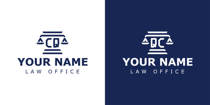 Letter CQ and QC Legal Logo, suitable for lawyer, legal, or justice with CQ or QC initials