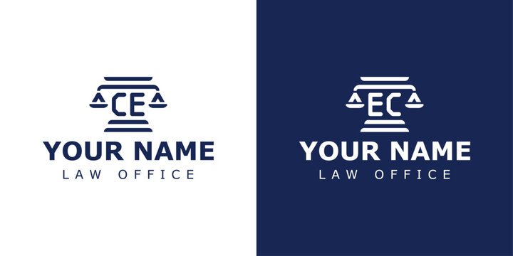 Letter CE and EC Legal Logo, suitable for lawyer, legal, or justice with CE or EC initials