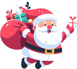 santa claus with christmas gifts