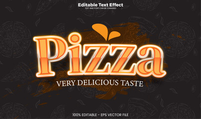 Pizza editable text effect in modern trend style