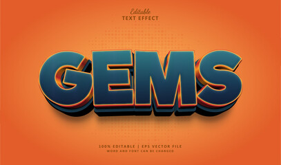 Gem editable text effect style 3d