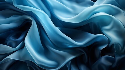 Fototapeta premium A mesmerizing and ethereal display of intricate patterns and textures, evoking a sense of calm and wonder through its use of vibrant blues on soft fabric