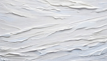 High-resolution close-up of abstract white art painting texture, featuring oil brushstroke and palette knife paint on canvas, creating a seamless pattern.