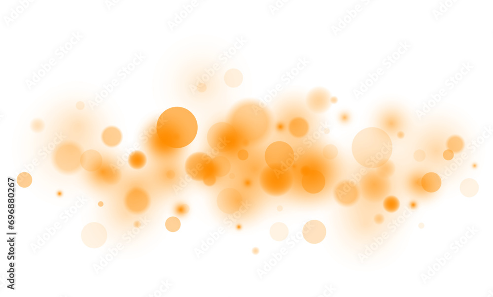 Poster abstract golden shining bokeh isolated on transparent background. falling snow isolated on transpare