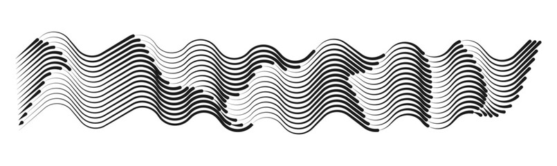 A large lines in the form of speed for comics or anime. Stripes in the form of a turn, zigzag, reversal, drill, arc and speral in black on a transparent background	