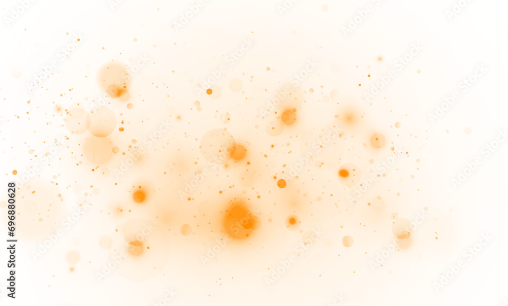 Poster golden shining bokeh lights with glowing particles on transparent background. png. vector glowing bo