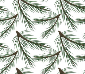 Double spruce branch pattern. Seamless pattern in vector. Suitable for backgrounds and prints.