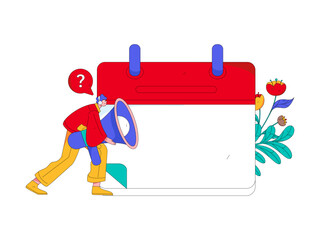 Flat vector illustration of business people operating work scene
