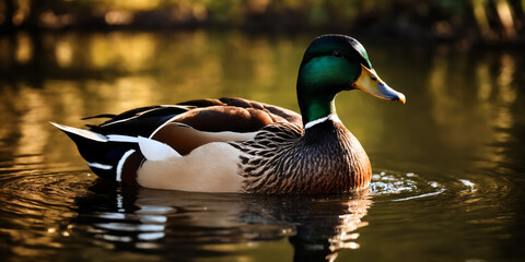 Obraz premium Beautiful duck on the water