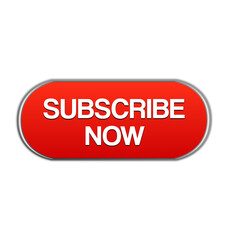 3d subscribe button, red,white text, illustration 