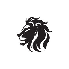 Intense Roar and Majestic Mane: Lion Face Silhouette Displaying the Power and Elegance of the King of the Jungle
