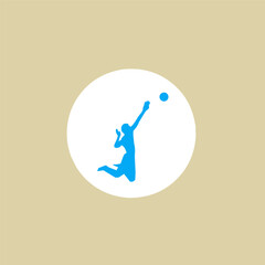 volleyball logo, logo of someone playing volleyball.