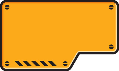 Industrial infographic template, warning label sign, lower third banner.