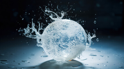 Water splash on black background.