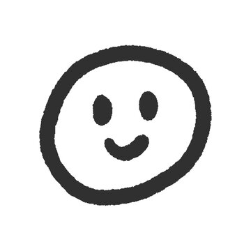 手書きのかわいい笑顔の顔文字 - シンプルな線画の絵文字のデザイン素材

