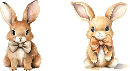 Fototapeta premium watercolor of cute bunny