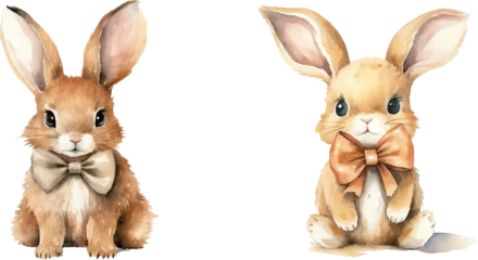 Tuinposter watercolor of cute bunny © Finkha