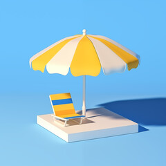 blue beach umbrella pop art yellow 