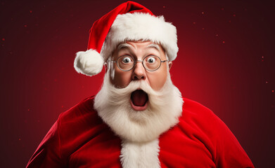 Shocked Santa Claus. Santa's surprised expression.