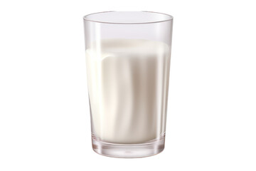 Glass of milk isolated on transparent background