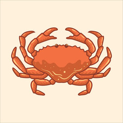 Crab mascot character cartoon vector illustration
