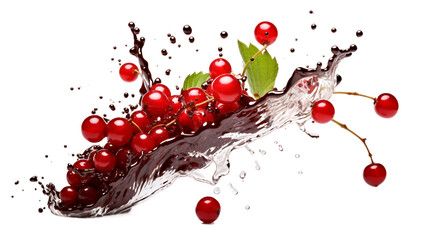 Tempting Chocolate on Red Currant on a transparent background