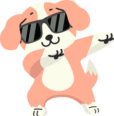Cute dabbing Dog  cartoon vector