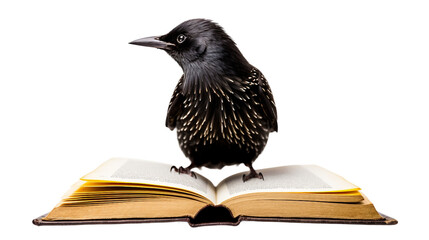 Starling Immersed in Reading on a transparent background