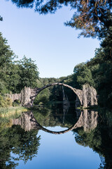 Fototapeta na wymiar Bridge over a lake
