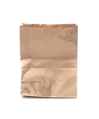 Paper bag for food on white background