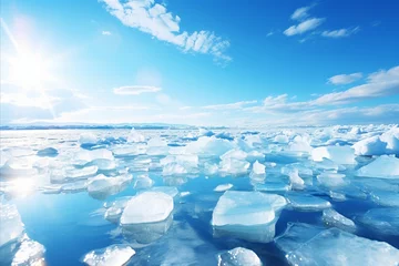 Gordijnen Frozen Marvels. Captivating Continental Glaciers Enclosed within Expansive Polar Ice Sheets © Алексей Ковалев