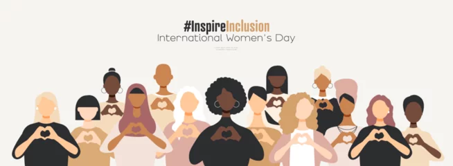 Foto op Plexiglas International Women's Day banner.  InspireInclusion © Stafeeva