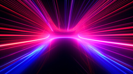 Glowing curvy neon lights wallpaper - ai generative